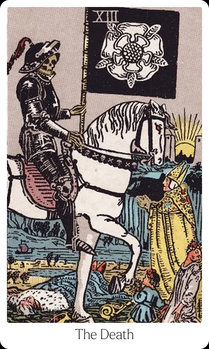 Death tarot card — Original 1909 Rider-Waite-Smith illustration