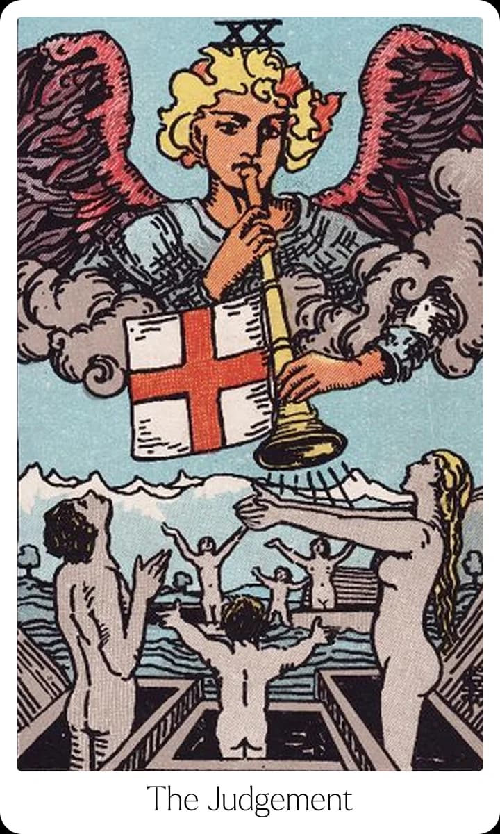 Judgement tarot card — Original 1909 Rider-Waite-Smith illustration