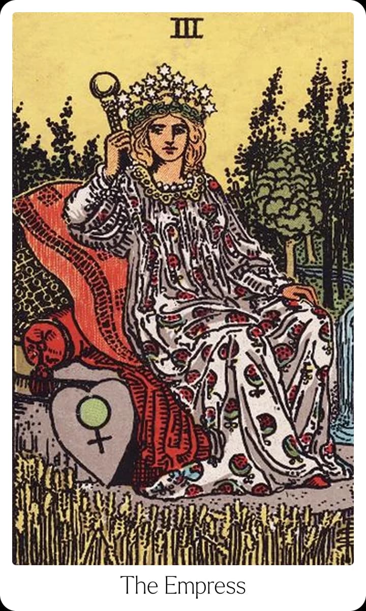 The Empress tarot card — Original 1909 Rider-Waite-Smith illustration