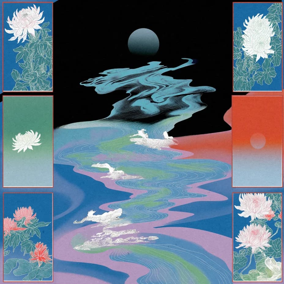 Collage of tarot deck artwork panels