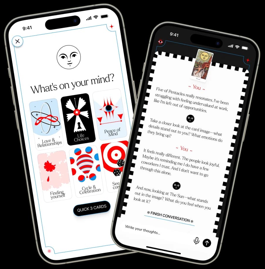 Flickerdeck app showing topic selection and guided reading screens